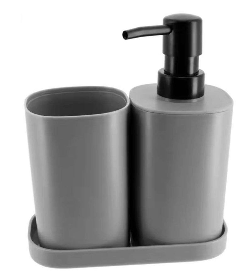 Set Juego De Baño 3 Pieza Jabon Dispensador Cepillo Plastic G-0