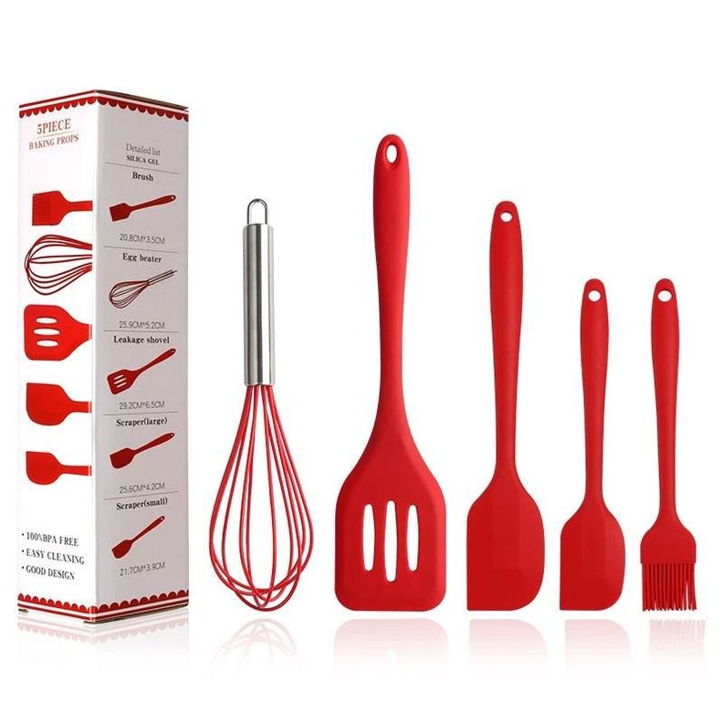 Set de 5 Utensilios De Cocina De Silicona Reposteria -0