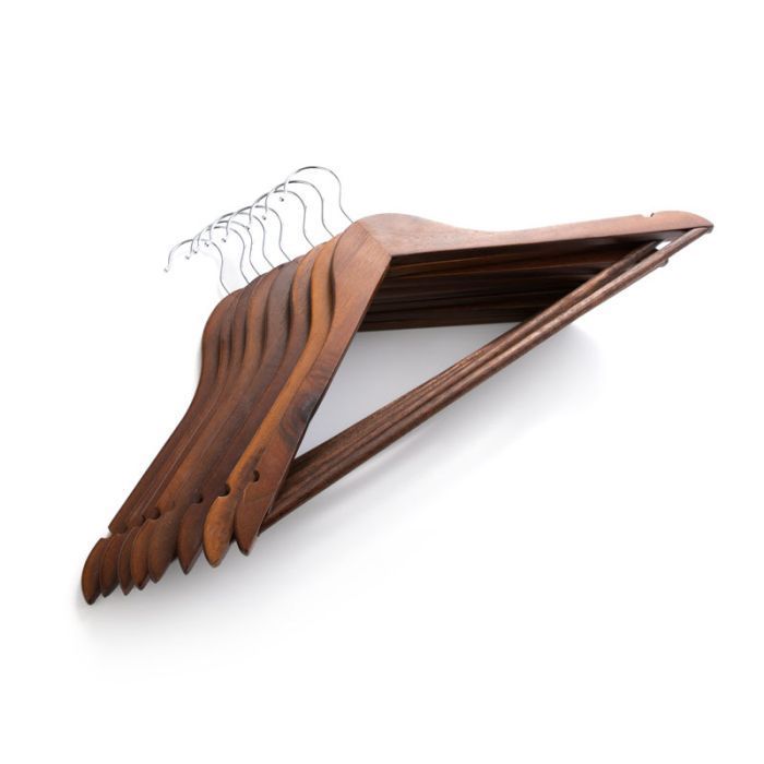 Pack 3 Perchas Colgadores Ganchos De Madera Ropa Perchero CO-1
