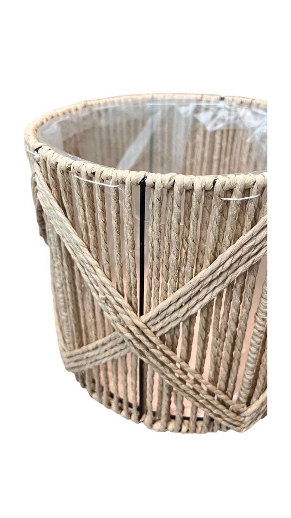 Macetero Tejido Porta Maceta Rustico Beige X Grande-1