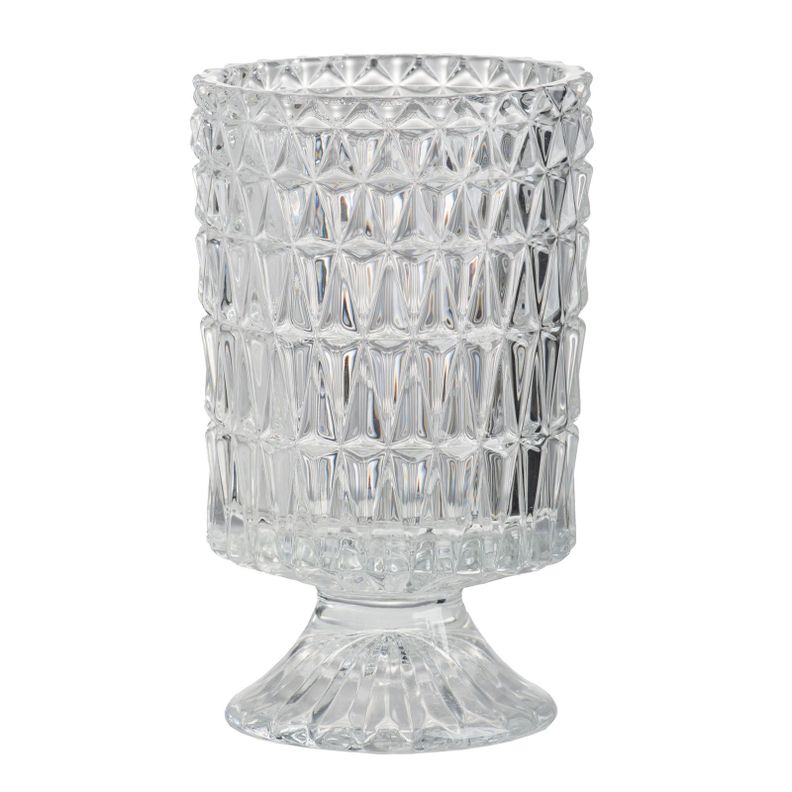 Florero Jarron Decorativo Vidrio Elegante 18x9cm Transparente