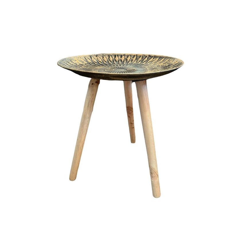 Mesa Lateral de Madera Estrella 30cm Gris
