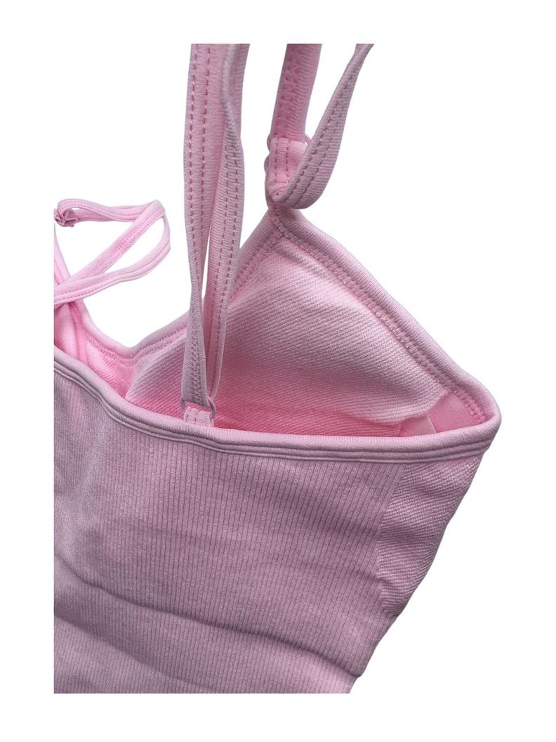 Mono Enterito Jumpsuit Deportivo Corto Mujer Gym Talla M Rosa-5