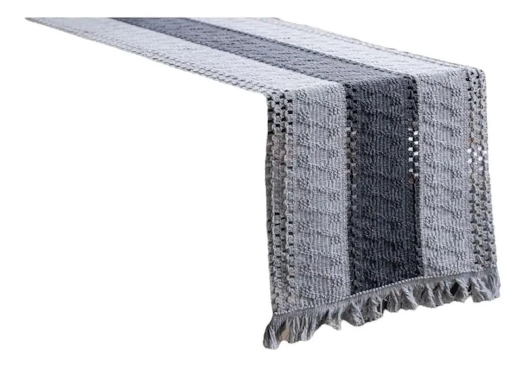 Mantel Camino De Mesa Rectangular Yute Linea 180x30cm Gris
