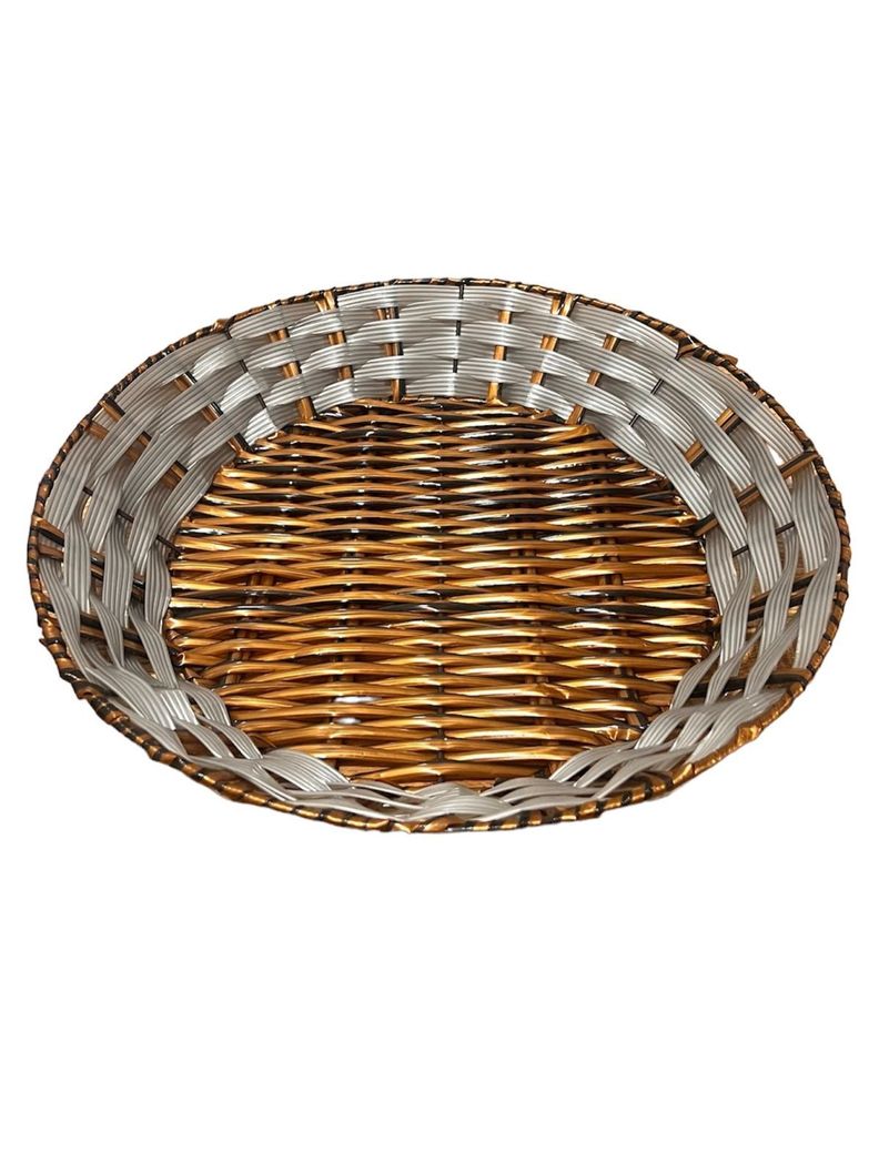 Bandeja Cesta De Ratan Cesta Tejida Bicolor 30x5cm M-1