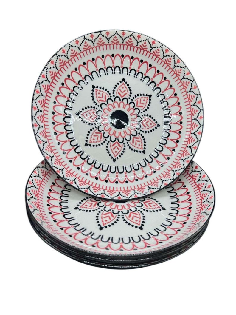 Pack 4 Platos Bowl Flores Con Diseños 3x20cm-0