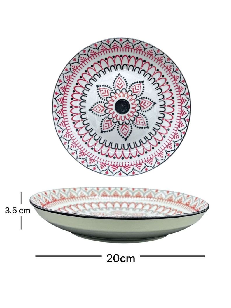 Pack 4 Platos Bowl Flores Con Diseños 3x20cm-1