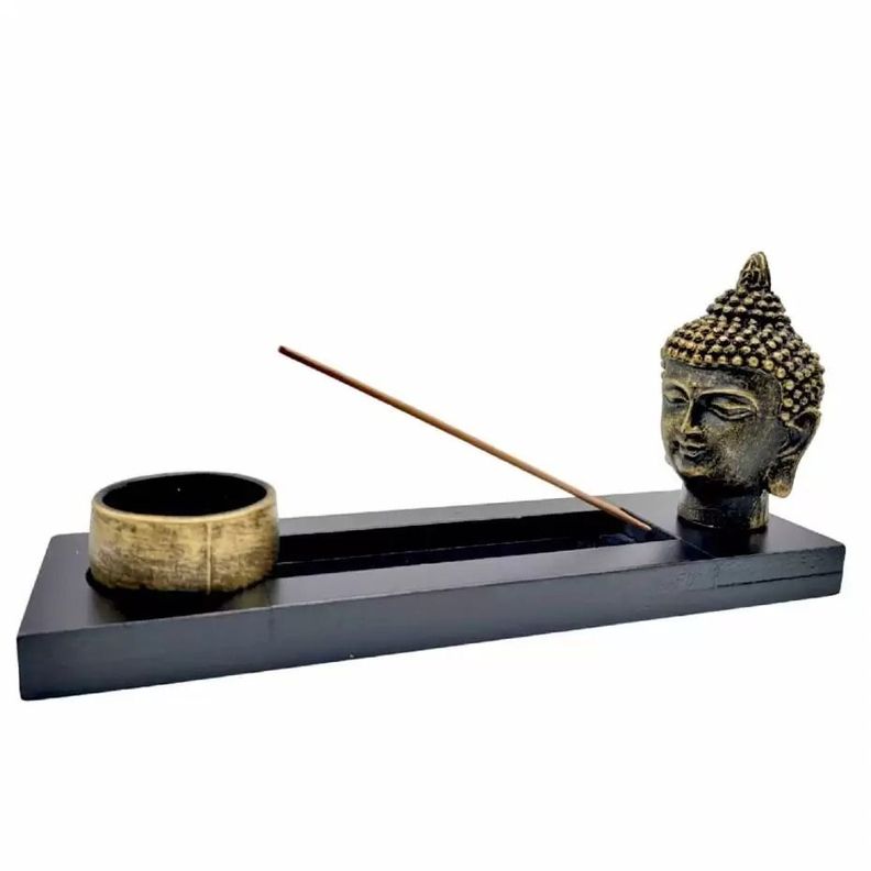 Porta Vela De Buda Con Porta Incienso Candelabro Decorativo