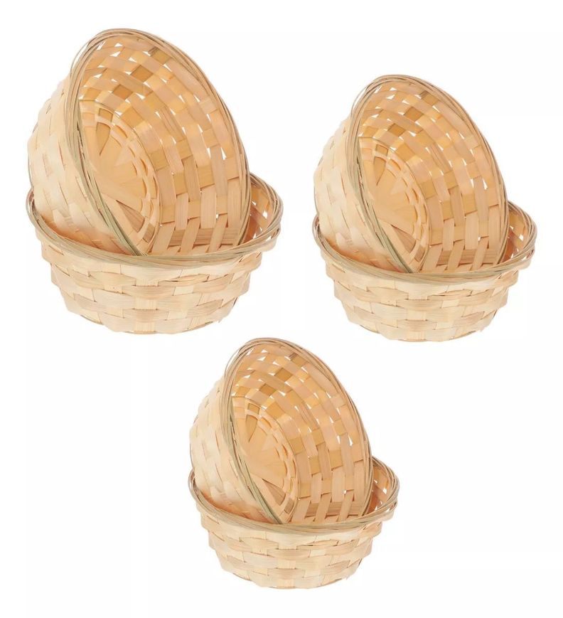 Pack 6 Cesta Panera Tejida Cesta De Pan Pascuas 17x6cm-0