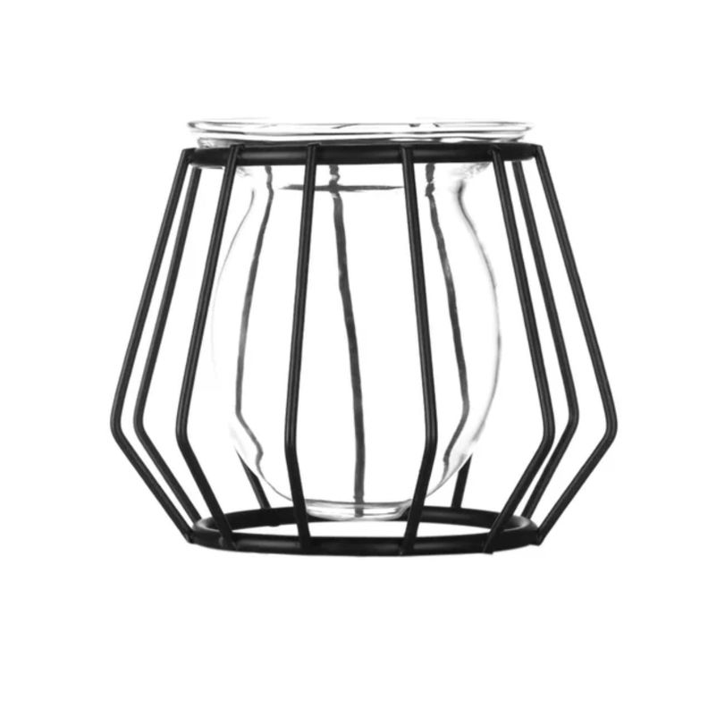 Porta Vela Candelabro Decorativo Moderno Metal Vidrio M5-0