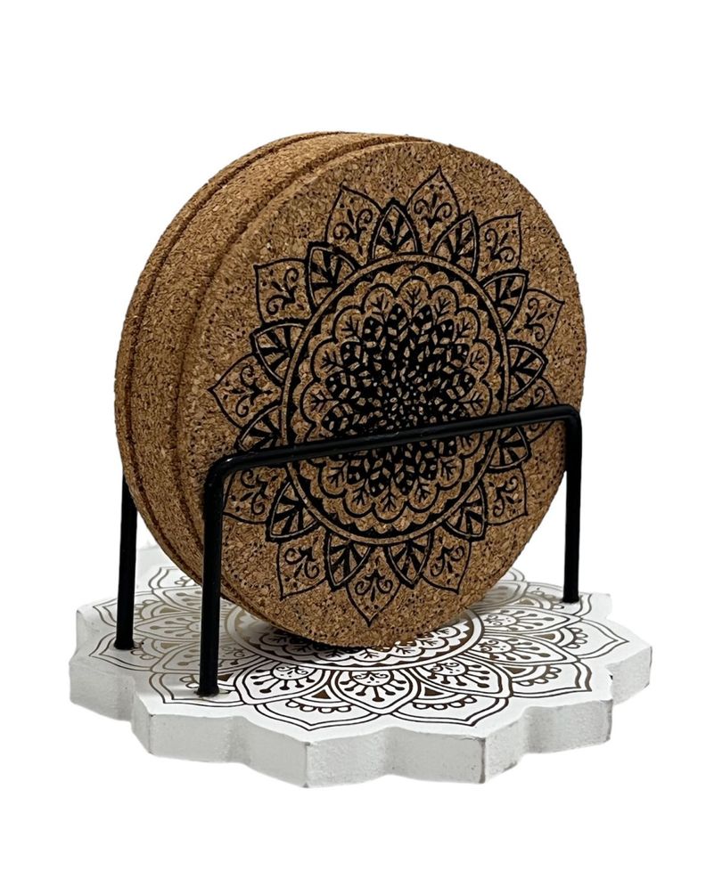 Set De 6 Posavasos Diseño Mandala Pack 6 Posavaso Corcho B-0
