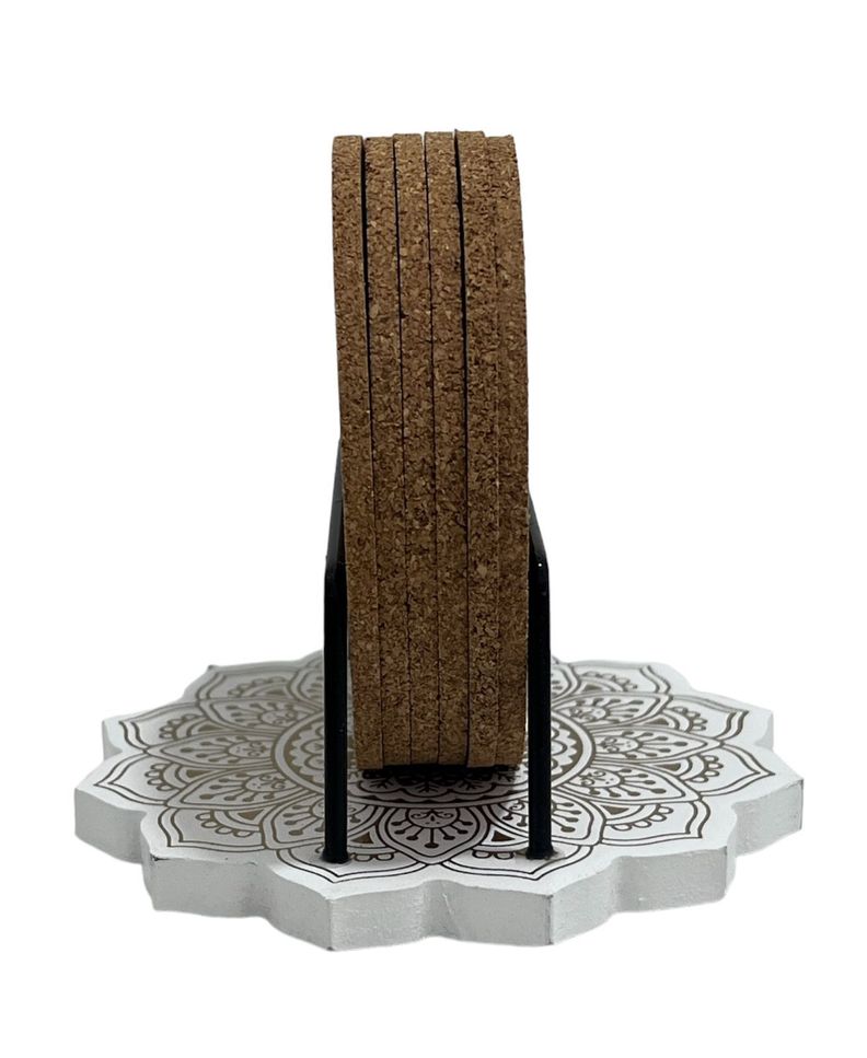 Set De 6 Posavasos Diseño Mandala Pack 6 Posavaso Corcho B-1