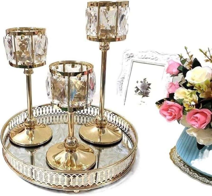 Pack 3 Porta Vela Candelabro Set 3 Candelabros Elegantes M2-1