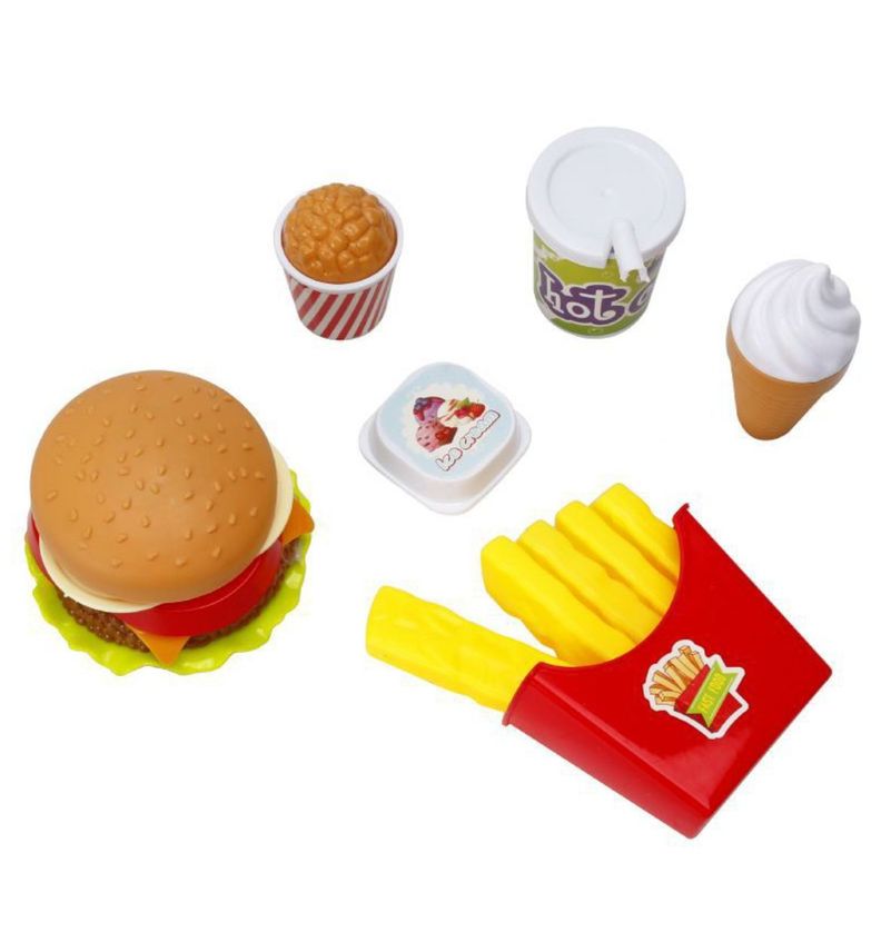 Juego Comida Hamburguesa Papas Comida De Juguete Niños-0
