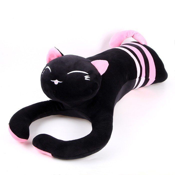 Peluche Almohada Alargado De Gato 75cm Rosa-0
