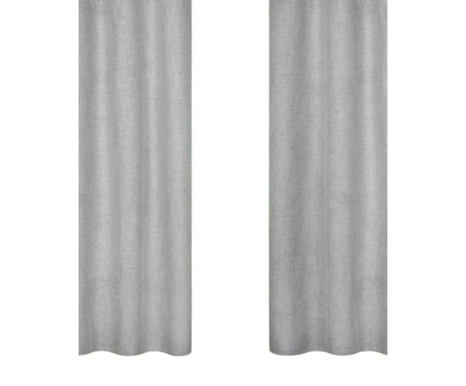 Cortina Lino 2 Panos Cortina 8 Anillos Deco 70x150cm 2 Gris