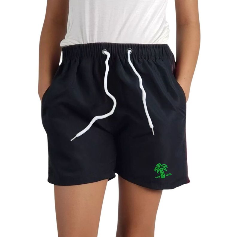 Traje De Bano Nino Forro Malla Colores Liso palmera 9010 Negro 6