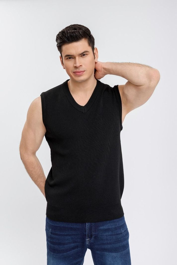 Sweater Hombre Sin Manga Cuello V Excelente Calidad 7196-2