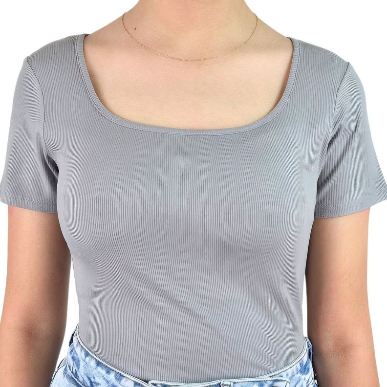 Body Mujer Acanalado Manga Corta Elasticado 080-1