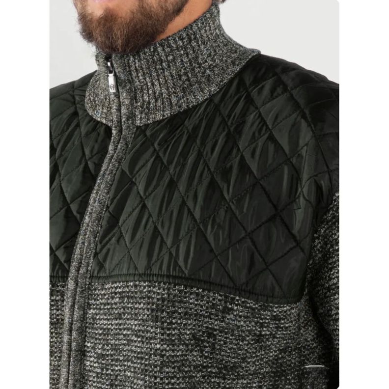 Sweater Algodón Chaqueta Forro Piel Cuello Alto Bolsillos Cierre 7175-2