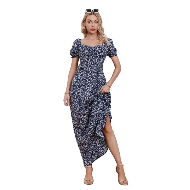 Vestido Verano Largo Mujer Floral Maxi Vestido 238-0