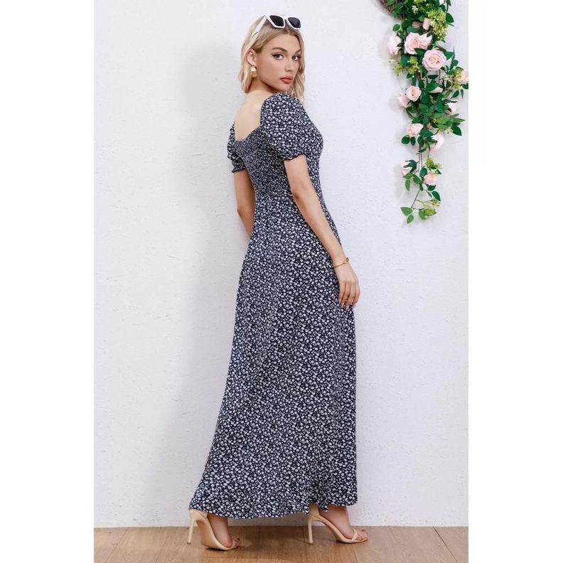 Vestido Verano Largo Mujer Floral Maxi Vestido 238-1