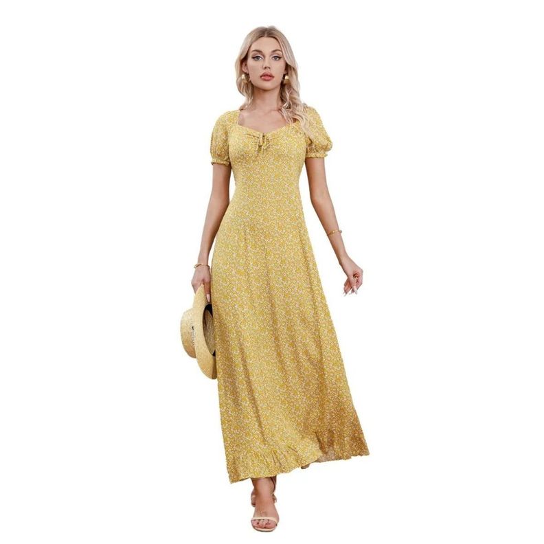 Vestido Verano Largo Mujer Floral Maxi Vestido 238
