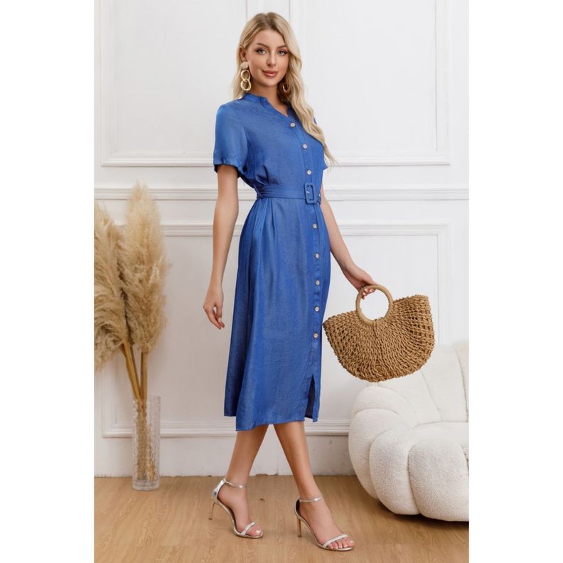 Vestido Largo Primavera Mujer Semi Formal Casual Con Mangas Premium323-1
