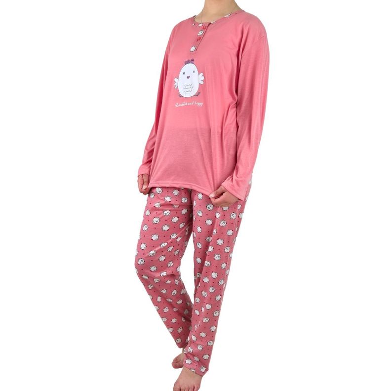 Pijama Mujer Verano Manga Larga Y Pantalon 460-1