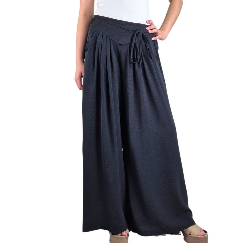 Pantalón Palazzo Algodón Mujer Tipo Lino Casual Playero 3001-1