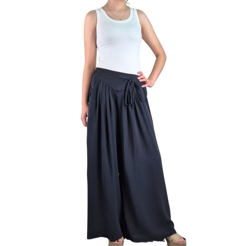 Pantalón Palazzo Algodón Mujer Tipo Lino Casual Playero 3001-2