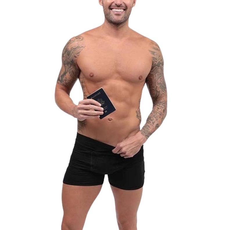 Traje De Baño Lycra Hombre Deportivo Natación Bolsillo Ajustado 335-0