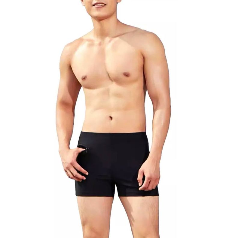 Traje De Baño Lycra Hombre Deportivo Natación Bolsillo Ajustado 335-1
