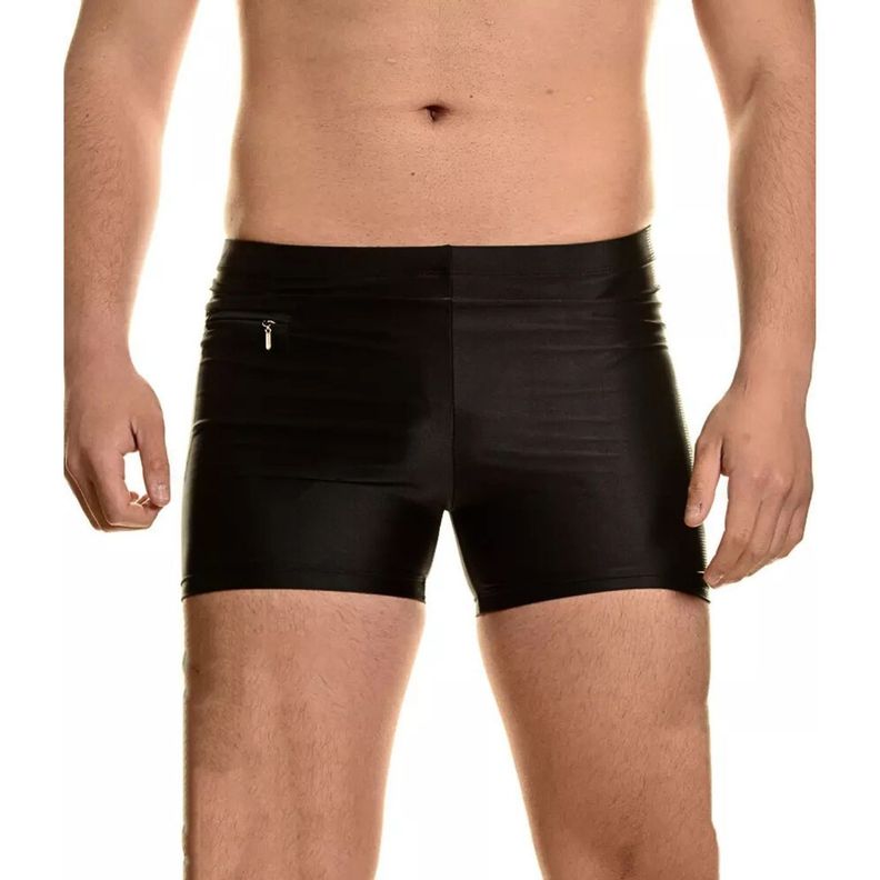 Traje De Baño Lycra Hombre Deportivo Natación Bolsillo Ajustado 335-2