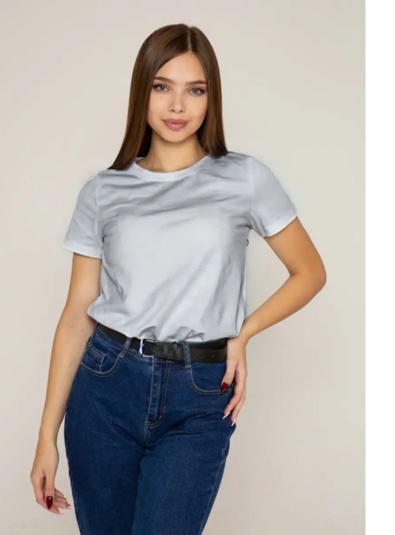 Polera Manga Corta Algodon Mujer Lisa Basic