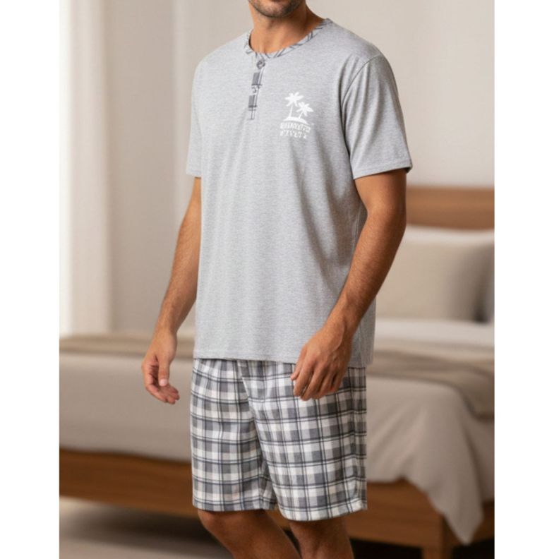 Pijama Hombre Verano Short Y Polera Colores 522