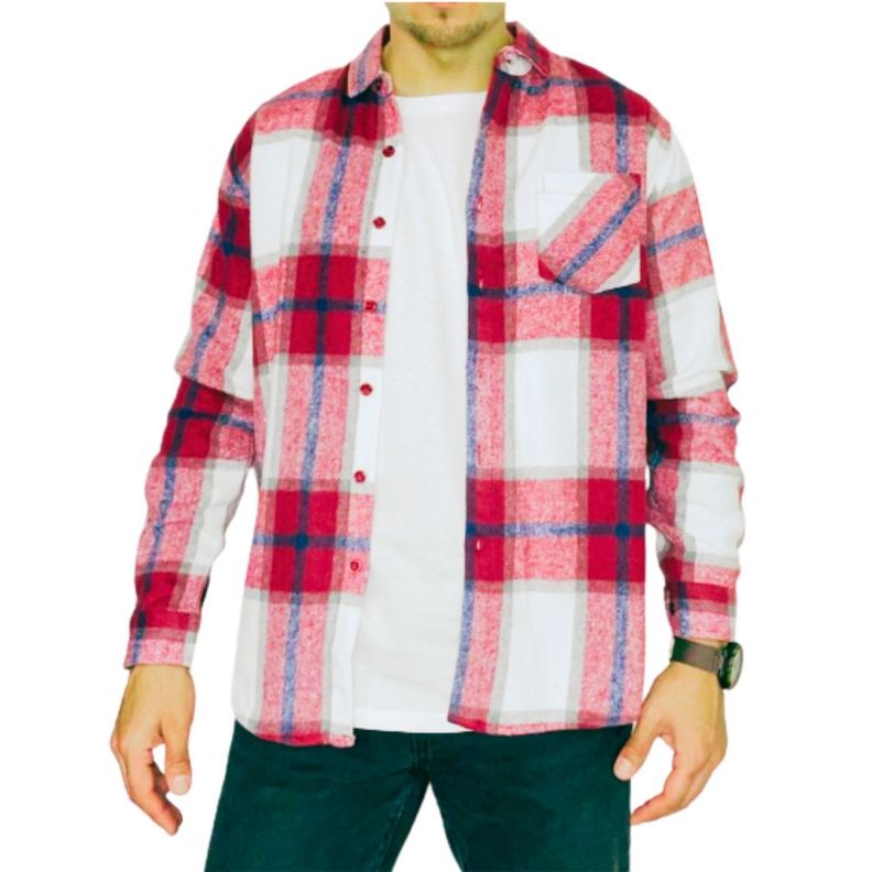 Camisa Algodón Invierno Leñadora A Cuadros Hombre 0033-1