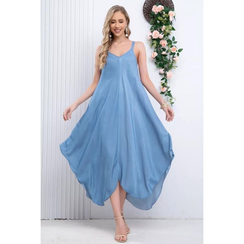 Maxi Vestido Largo Asimétrico Verano Premium 319-2