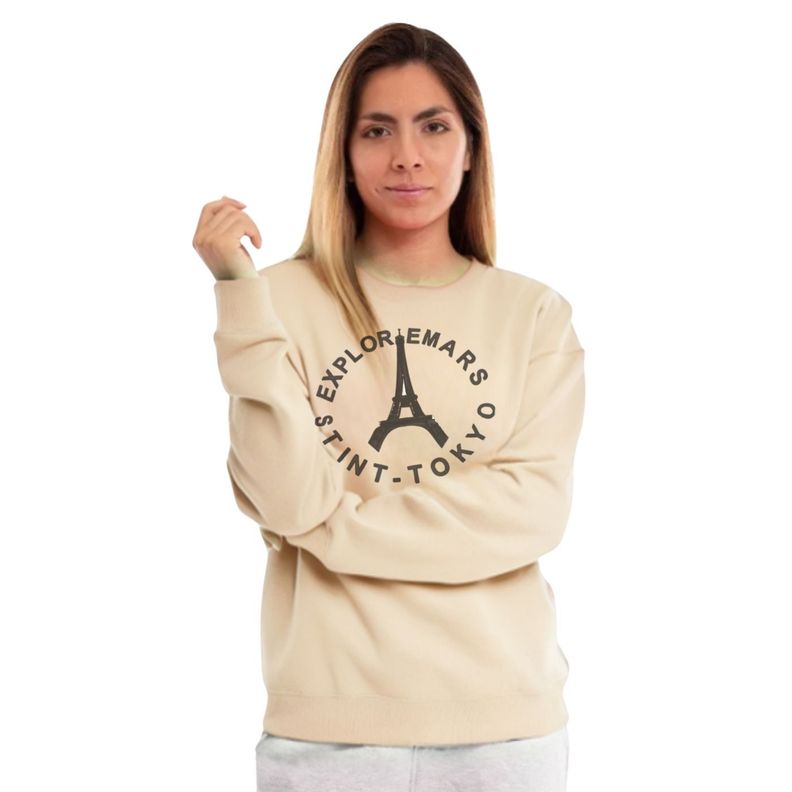 Poleron Mujer Cuello Polo Invierno Forro Polar Eiffel 1728-0