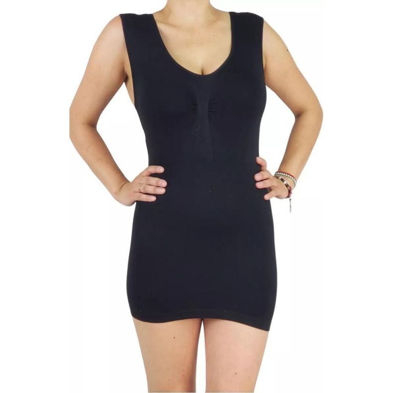 Camiseta Polera Interior Reductora Sin Costura Musculosa 961 Negro