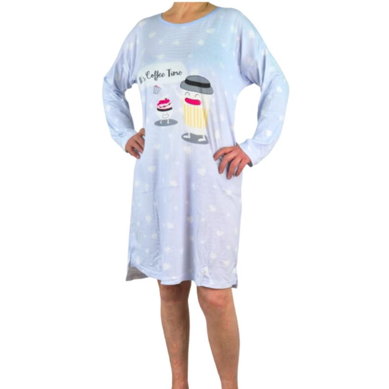 Pijama Mujer Camisa De Dormir Coffee-1