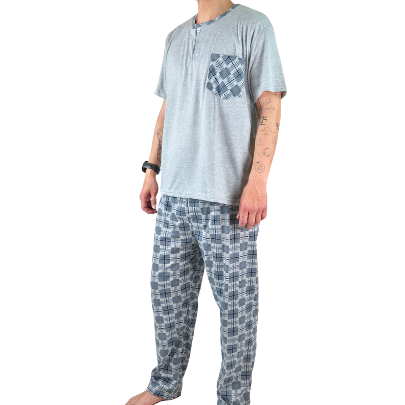 Pijama Hombre Verano Polera Manga Corta 540-1
