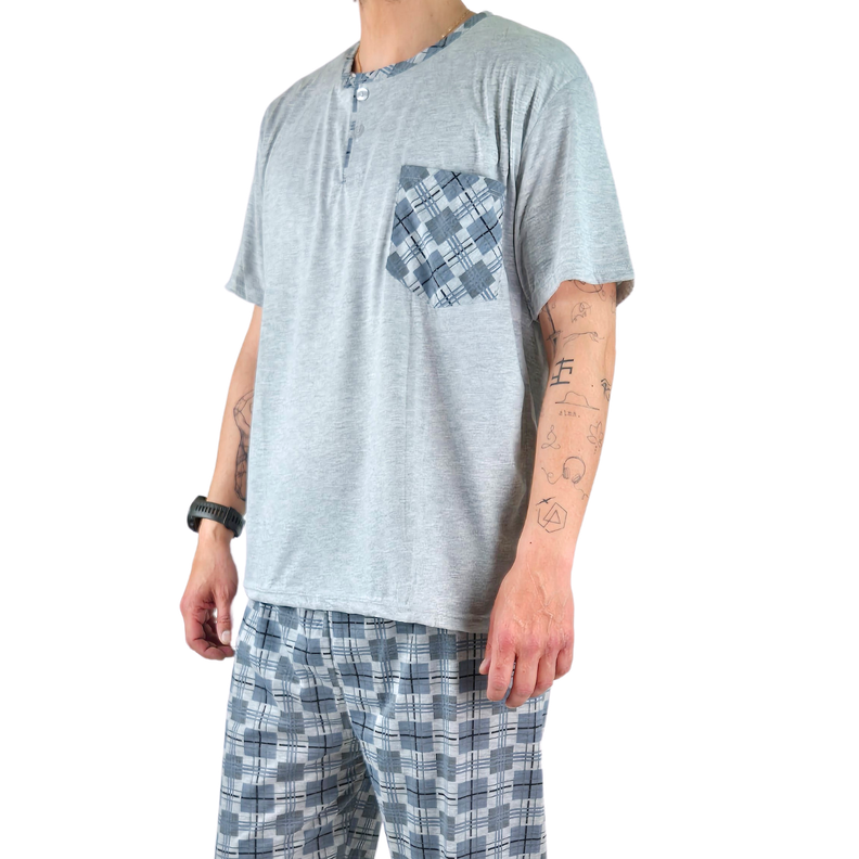 Pijama Hombre Verano Polera Manga Corta 540-2