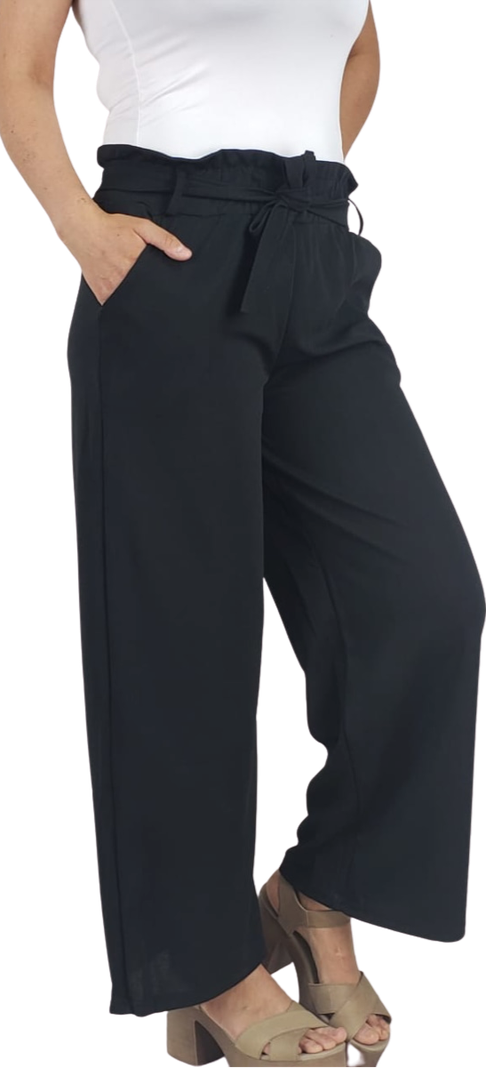 Pantalon Palazzo Verano Mujer Cintura Elasticada Bolsillos 709-0