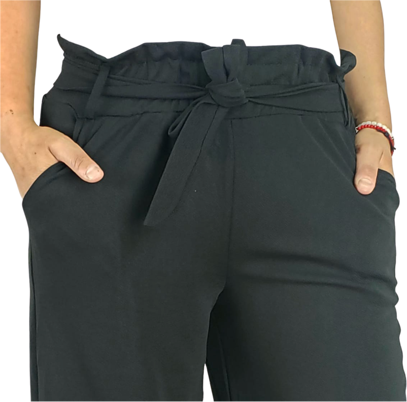Pantalon Palazzo Verano Mujer Cintura Elasticada Bolsillos 709-3