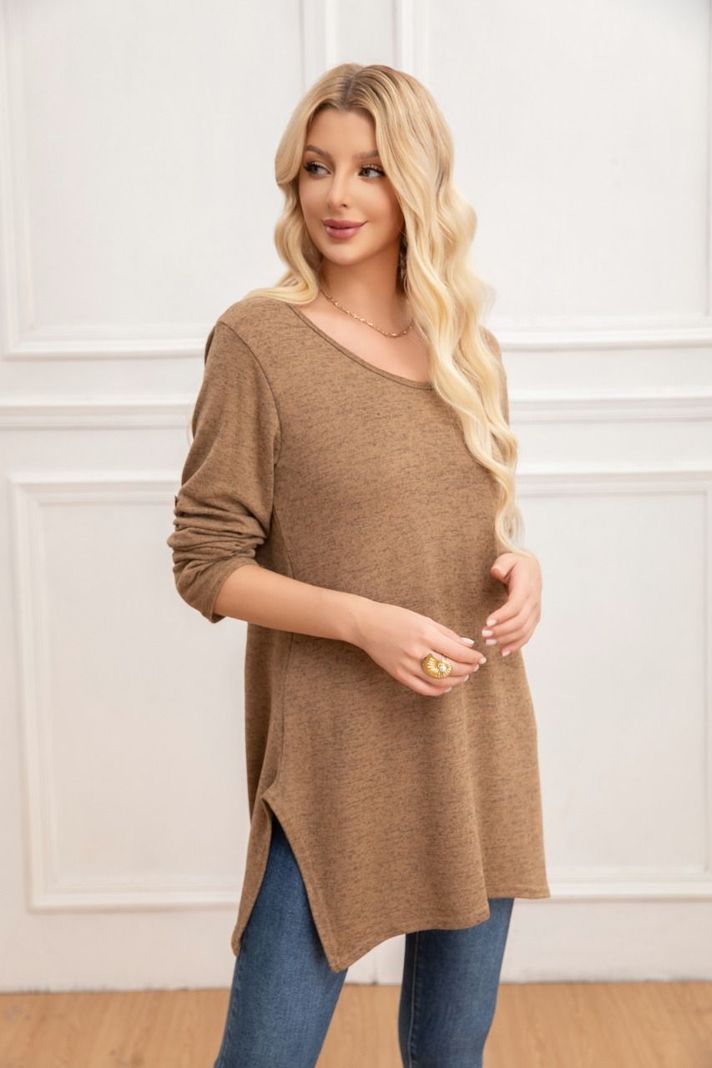 Sweater Mini Vestido Corto Tejido Abertura Lazo Espalda 2005-1