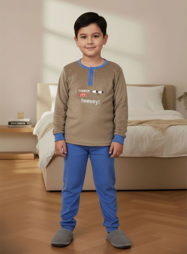 Pijama Micropolar Ninos Disenos Y Colores 429 Beige 6