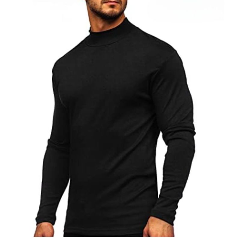 Camiseta Hombre Manga Larga Cuello Beatle Fibra Bambu 3610-1
