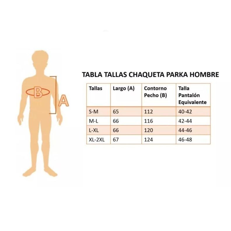 Chaqueta Hombre Parka Invierno Forro Interior Piel Premium H302-2