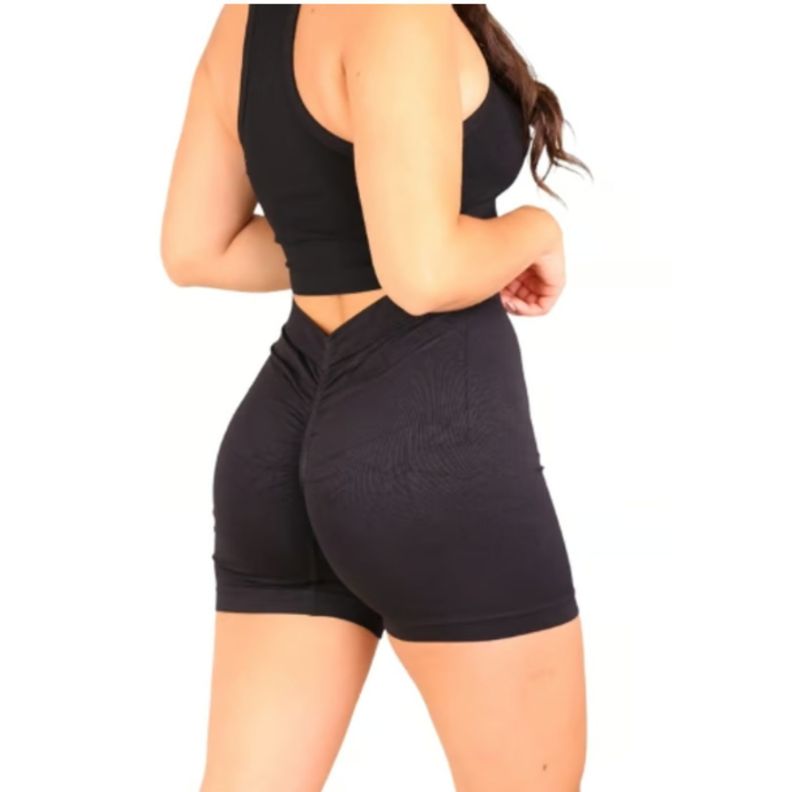 Calza Corta Pretina V Liso Levanta Cola Lycra Costura Reforzada 8009-0